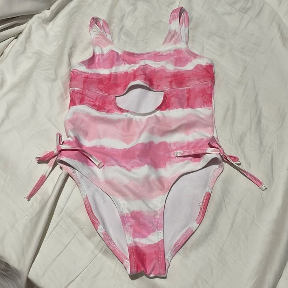 Vanilla sky 7 tye dy pink one piece swimsuit euc